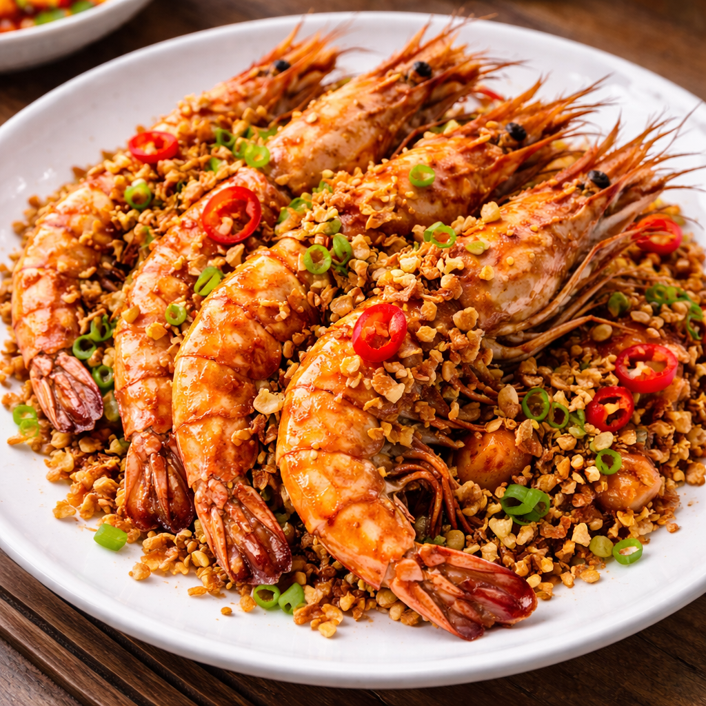 Udang Api Goreng Bawang Kering